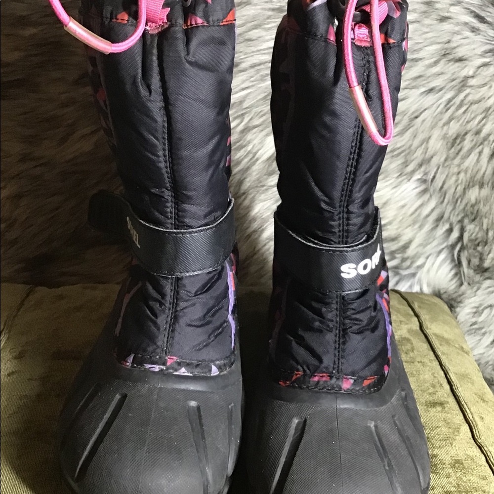 Sorel winter boots waterproof size 5 black/pink - Picture 6 of 11